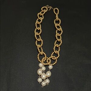 Gold Chain Necklace with Pearl Accents